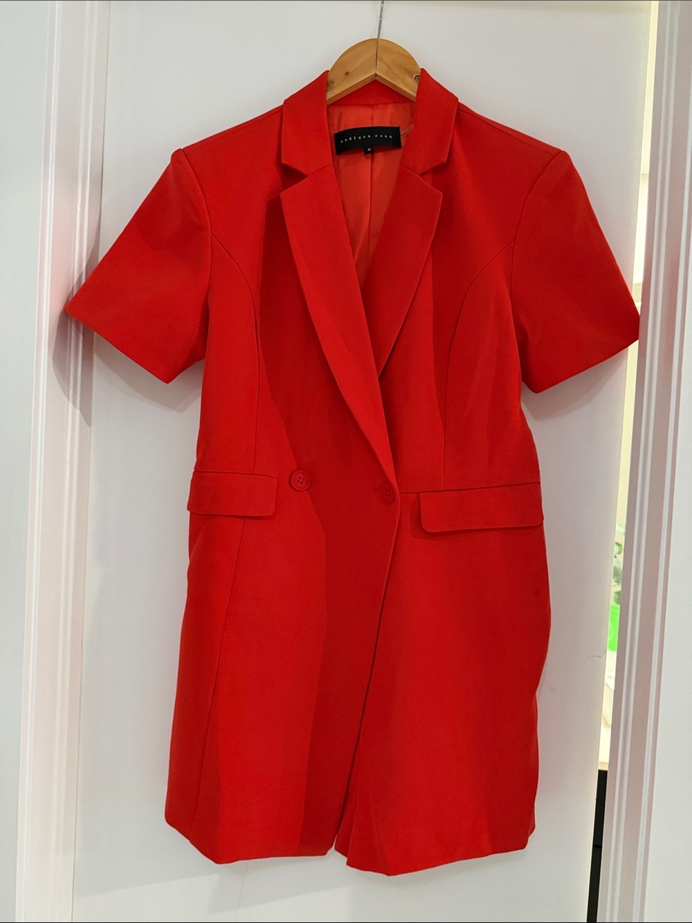 Endless Rose Red Short-Sleeve Double-Button Blazer